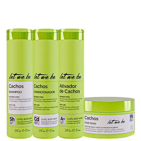 Kit Cachos - Shampoo, Condicionador, Ativador e Máscara | 250g