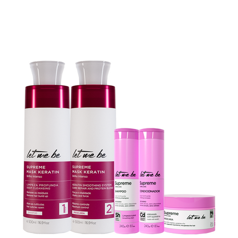 Kit Supreme Mask Keratin 500ml + Linha Supreme Home Care
