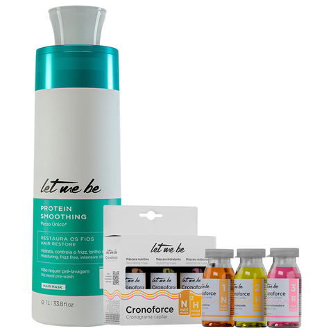 Kit Liso Perfeito e Nutrição Profunda - Escova Progressiva Passo Único 1L + Cronoforce