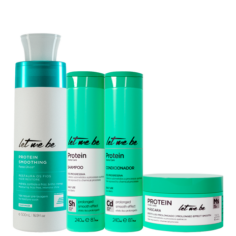 Kit Escova Progressiva Passo Único 500ml + Linha Protein Home Care 240ml