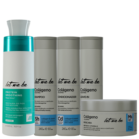 Kit Escova Progressiva Passo Único 500ml + Linha Colágeno e Elastina 240ml