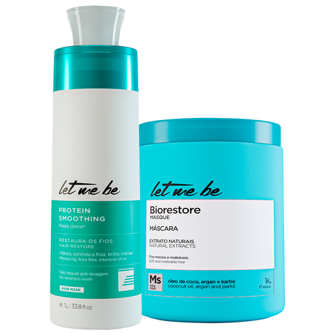 Kit Escova Progressiva Passo Único 1L + Máscara Biorestore 1KG
