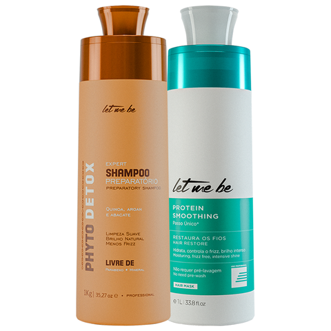Kit Escova Progressiva Passo Único + Shampoo Preparatório Detox | 1L