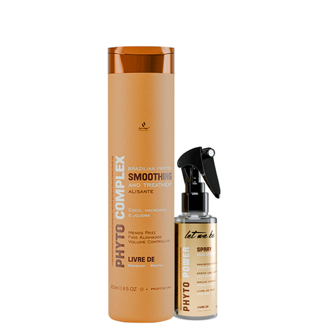 Kit Escova Progressiva Phyto 300ml + Spray Phyto Power 60ml