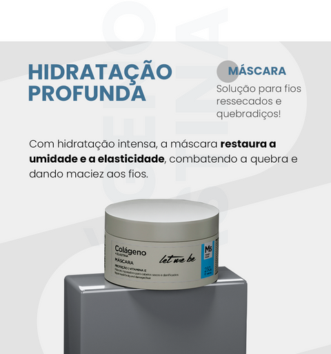 Kit Colágeno e Elastina - Shampoo, Leave-In e Máscara | 240ml