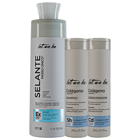 Kit Selante Semi-Definitiva 1L + Shampoo e Condicionador Colágeno 240ml