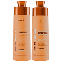 Kit Escova Progressiva Phyto 1L + Shampoo Preparatório Detox 1L