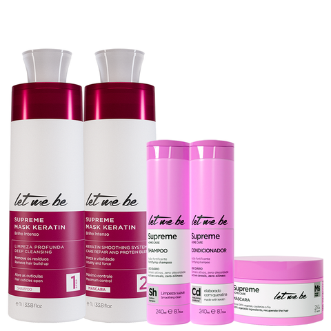 Kit Supreme Mask Keratin 1l + Linha Supreme Home Care