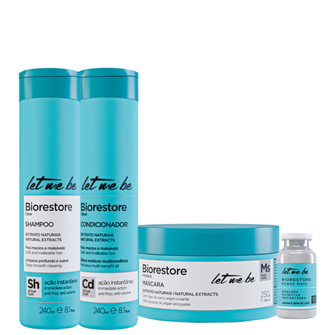 Kit Biorestore Hidratação Home Care - Shampoo, Condicionador, Máscara e Ampola
