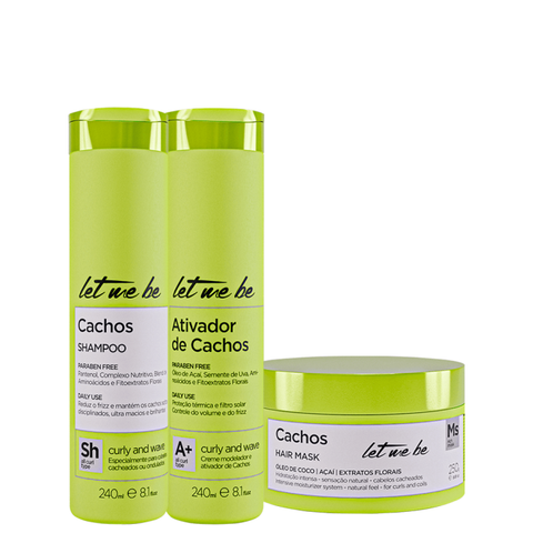 Kit Cachos - Shampoo, Ativador e Máscara | 250g