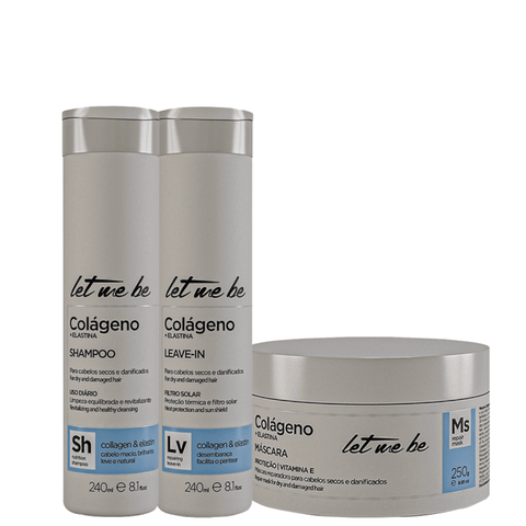 Kit Colágeno e Elastina - Shampoo, Leave-In e Máscara | 240ml