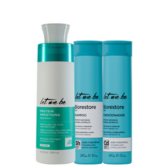 Kit Escova Progressiva Passo Único 500ml + Shampoo e Condicionador Biorestore 240ml