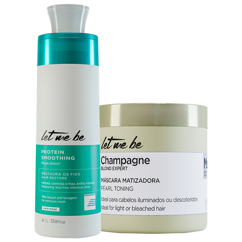 Kit Escova Progressiva Passo Único 1L + Máscara Champagne 500g