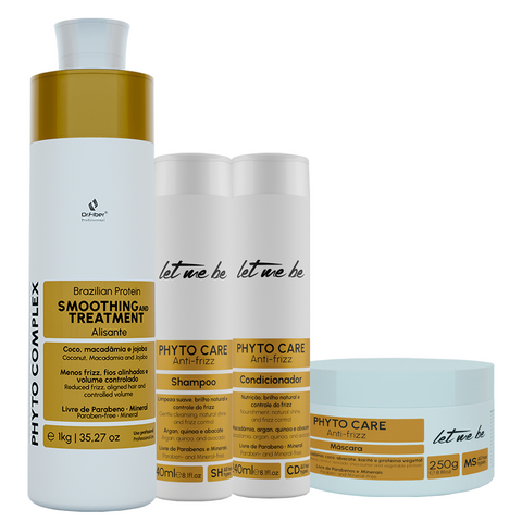 Kit Escova Progressiva Phyto Complex 1L + Linha Phyto Care 250ml