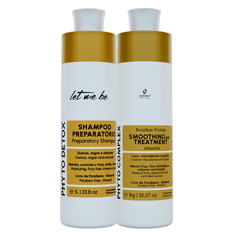 Kit Escova Progressiva Phyto + Shampoo Pré Tratamento Phyto Detox - 1L
