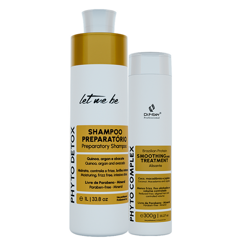 Kit Escova Progressiva Phyto 300ml + Shampoo Detox 1L