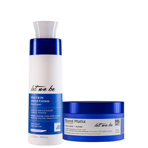 Kit Protein Smoothing Blond Matizadora 500ml + Btx Ultra Mask Matizador 250g